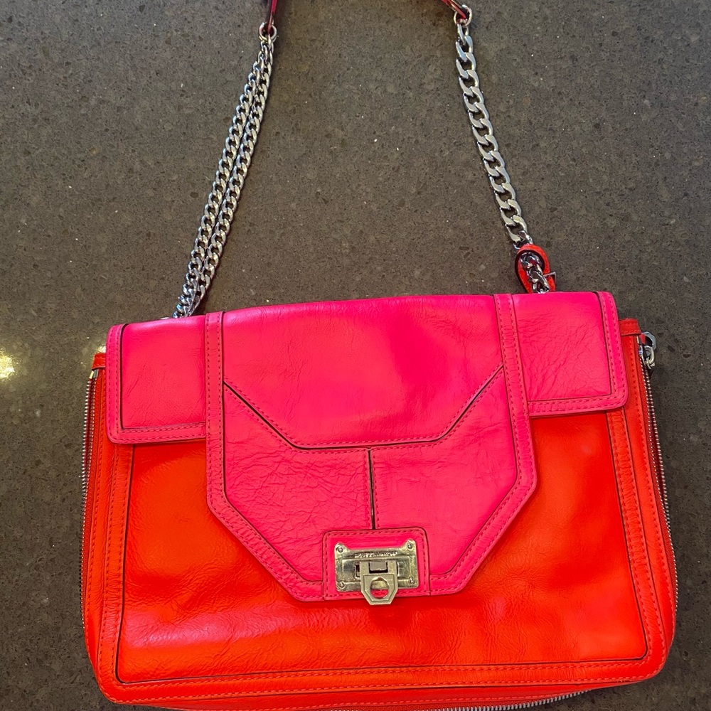Rebecca Minkoff Park Avenue Hot Pink/Orange Shoulder Bag